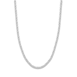 Solid Mariner Chain Necklace 14K White Gold 18&quot; 4.4mm