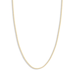 Round Solid Wheat Chain Necklace 14K Yellow Gold 16&quot; 1.65mm