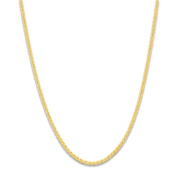 Round Solid Wheat Chain Necklace 14K Yellow Gold 18&quot; 1.65mm