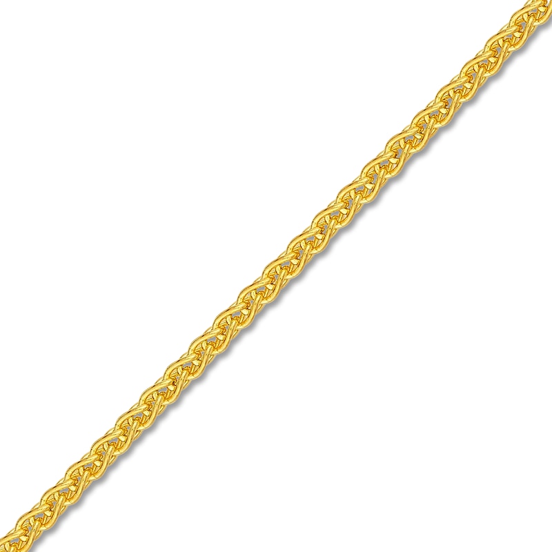 Round Solid Wheat Chain Necklace 14K Yellow Gold 18" 1.65mm