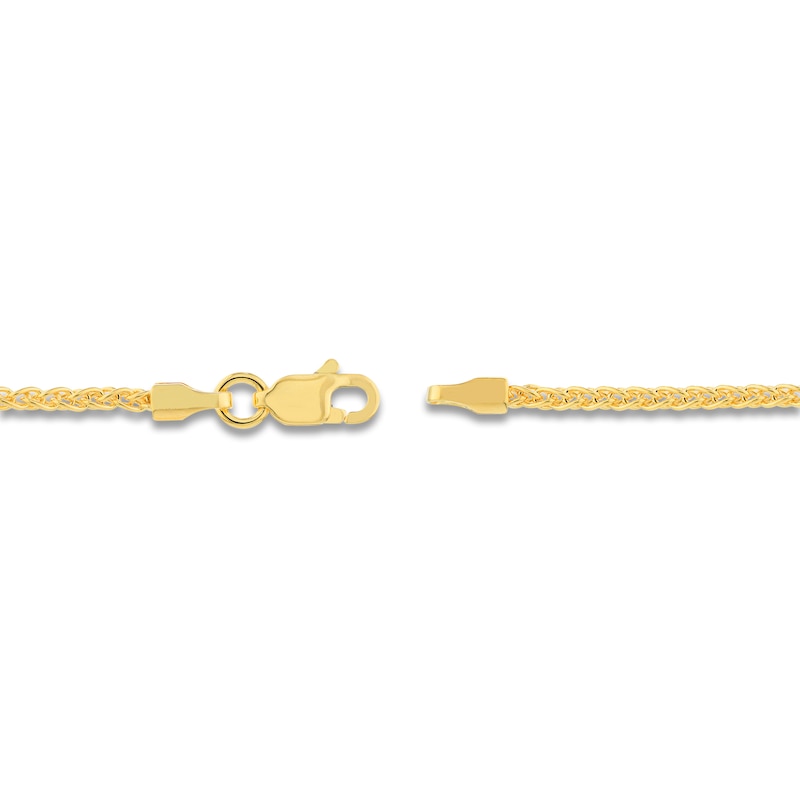 Round Solid Wheat Chain Necklace 14K Yellow Gold 18" 1.65mm