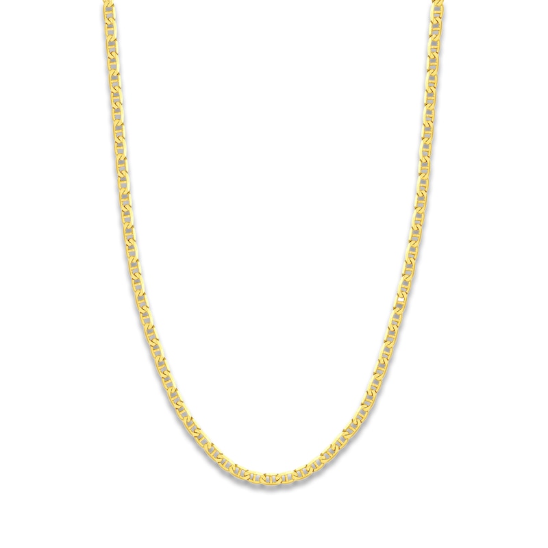 Solid Mariner Chain Necklace 14K Yellow Gold 30" 4.4mm