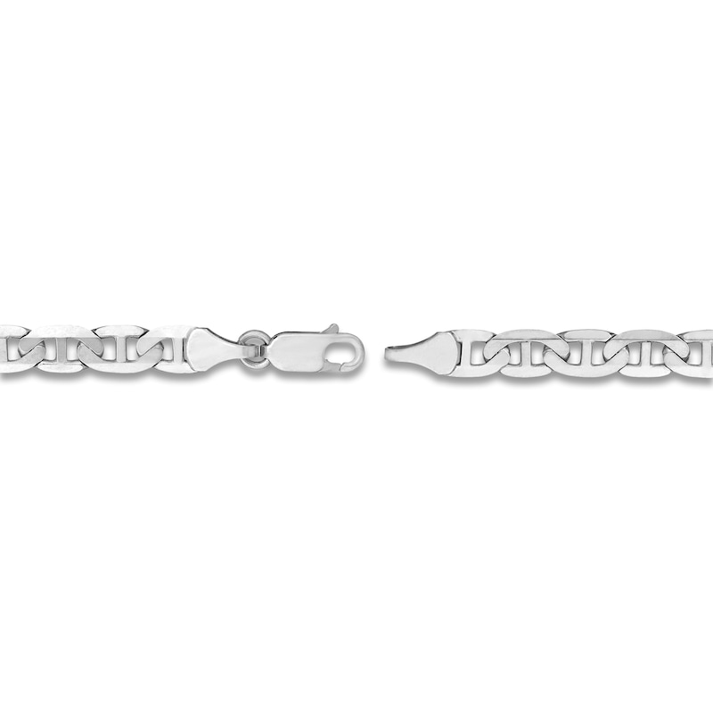 Solid Mariner Chain Necklace 14K White Gold 18" 5.6mm