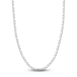 Solid Mariner Chain Necklace 14K White Gold 20&quot; 5.6mm