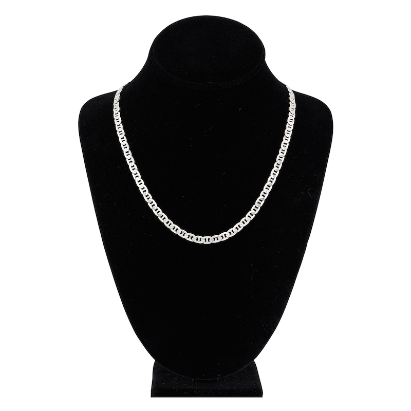 Main Image 4 of Solid Mariner Chain Necklace 14K White Gold 20&quot; 5.6mm