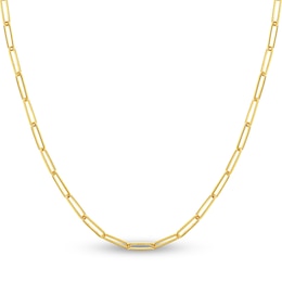 Solid Paperclip Chain Necklace 14K Yellow Gold 18&quot; 3.9mm