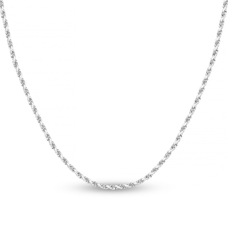 Diamond-Cut Solid Rope Chain Necklace 14K Gold 24" 2.15mm