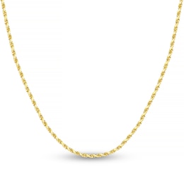 Diamond-Cut Solid Rope Chain Necklace 14K Yellow Gold 16&quot; 2.15mm