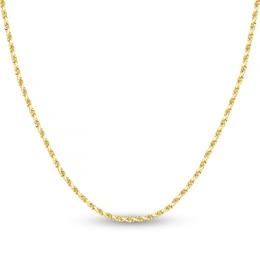 Diamond-Cut Solid Rope Chain Necklace 14K Yellow Gold 18&quot; 2.15mm