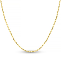 Diamond-Cut Solid Rope Chain Necklace 14K Yellow Gold 20&quot; 2.15mm