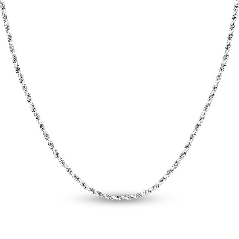 Diamond-Cut Solid Rope Chain Necklace 14K Gold 22" 2.3mm