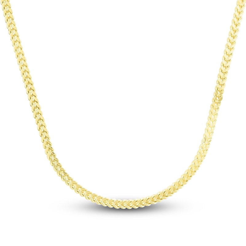 Main Image 1 of Semi-Solid Square Franco Chain Necklace 14K Yellow Gold 26&quot; 4.4mm