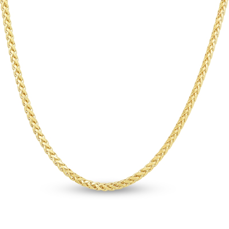 Semi-Solid Round Franco Chain Necklace 14K Yellow Gold 22" 4mm