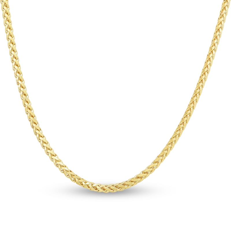 Semi-Solid Round Franco Chain Necklace 14K Yellow Gold 24" 4mm