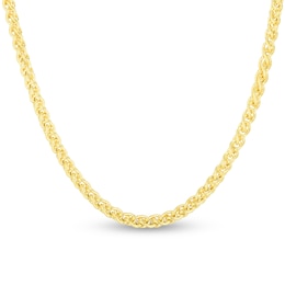 Hollow Round Wheat Chain Necklace 14K Yellow Gold 20&quot; 3.2mm