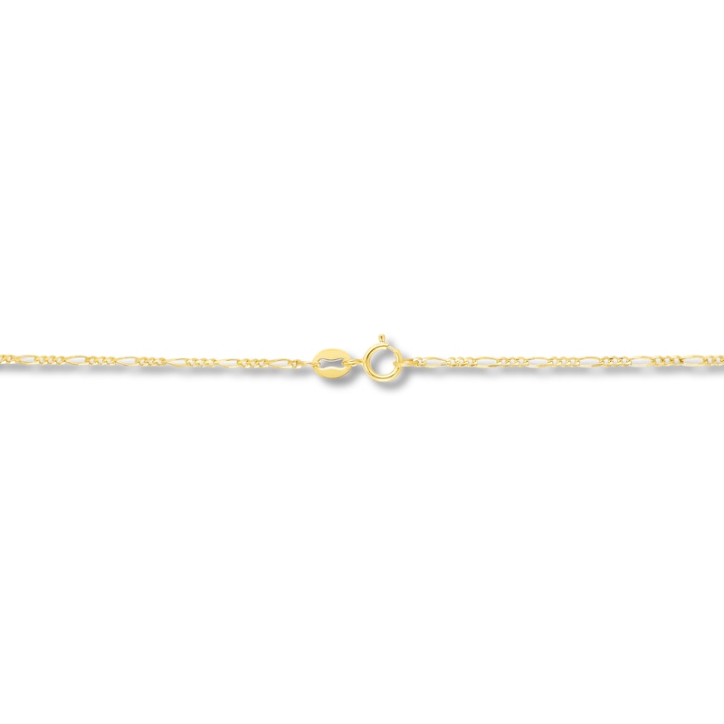 Main Image 2 of Solid Figaro Chain Necklace 14K Yellow Gold 16&quot; 1.3mm