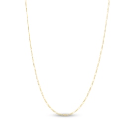 Solid Figaro Chain Necklace 14K Yellow Gold 24&quot; 2.0mm