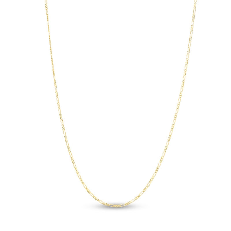 Main Image 1 of Solid Figaro Chain Necklace 14K Yellow Gold 24&quot; 2.0mm