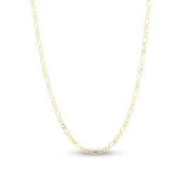 Solid Figaro Chain Necklace 14K Yellow Gold 18&quot; 2.8mm