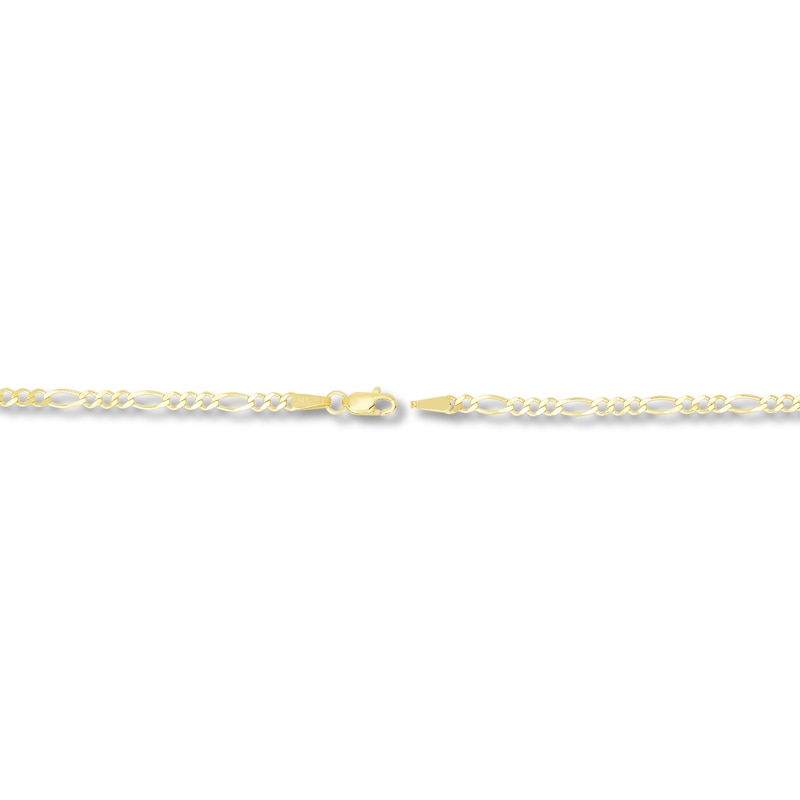 Solid Figaro Chain Necklace 14K Yellow Gold 18" 2.8mm