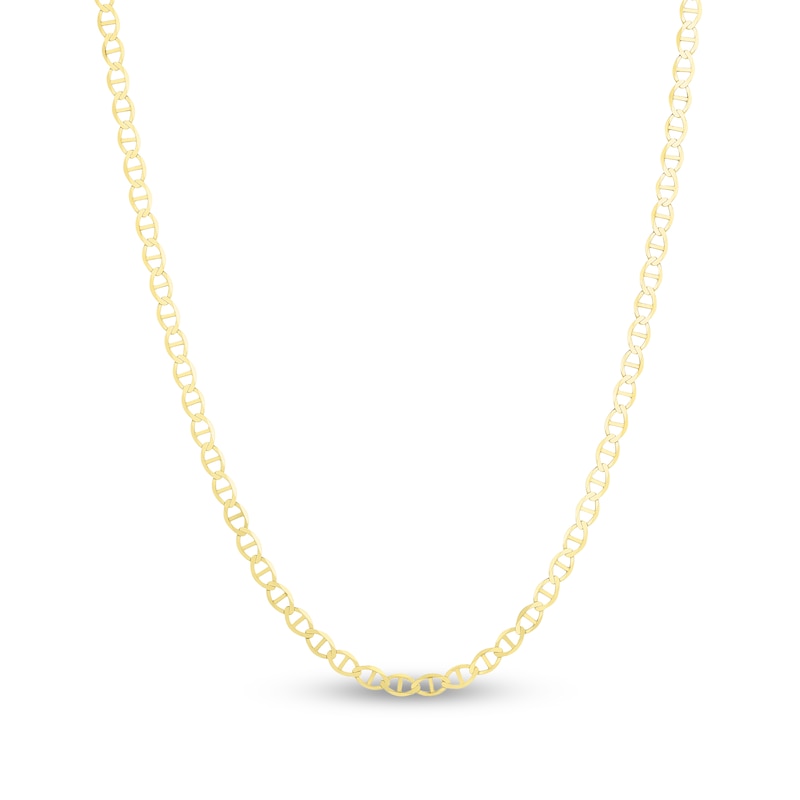 Solid Mariner Chain Necklace 14K Yellow Gold 16" 3.2mm