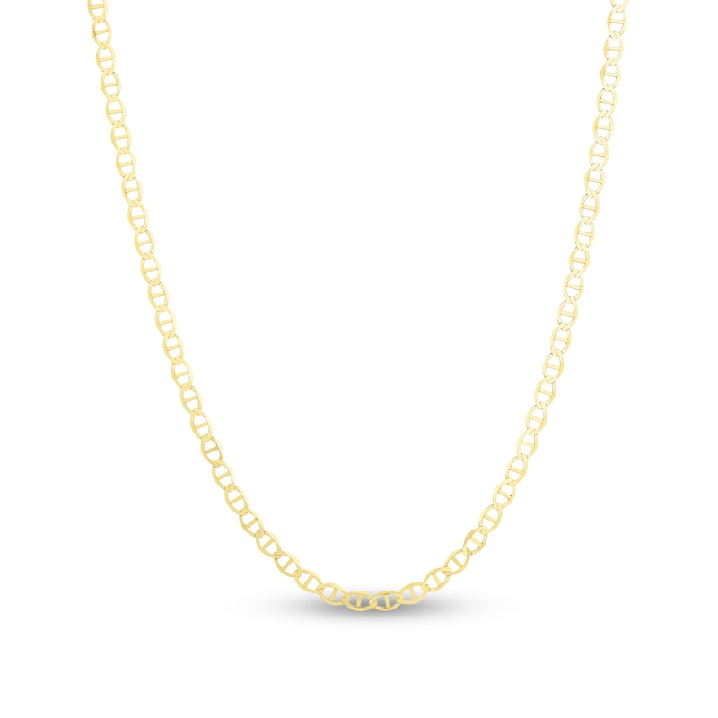 Solid Mariner Chain Necklace 14K Yellow Gold 20" 3.2mm