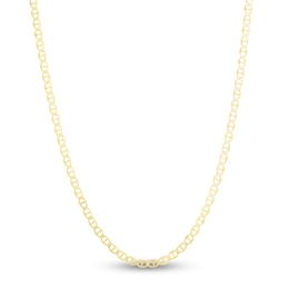 Solid Mariner Chain Necklace 14K Yellow Gold 22&quot; 3.2mm
