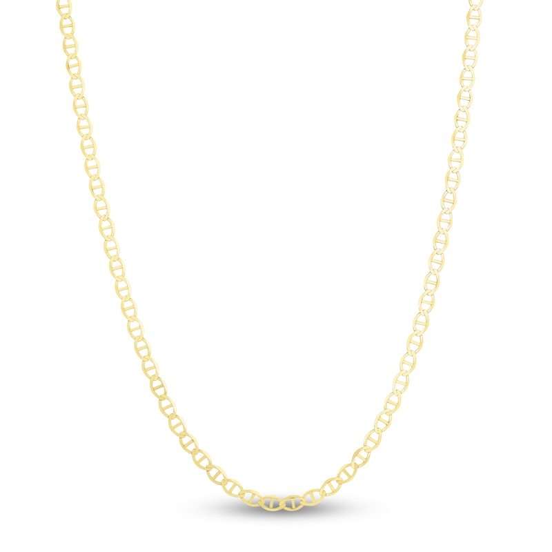 Solid Mariner Chain Necklace 14K Yellow Gold 22" 3.2mm