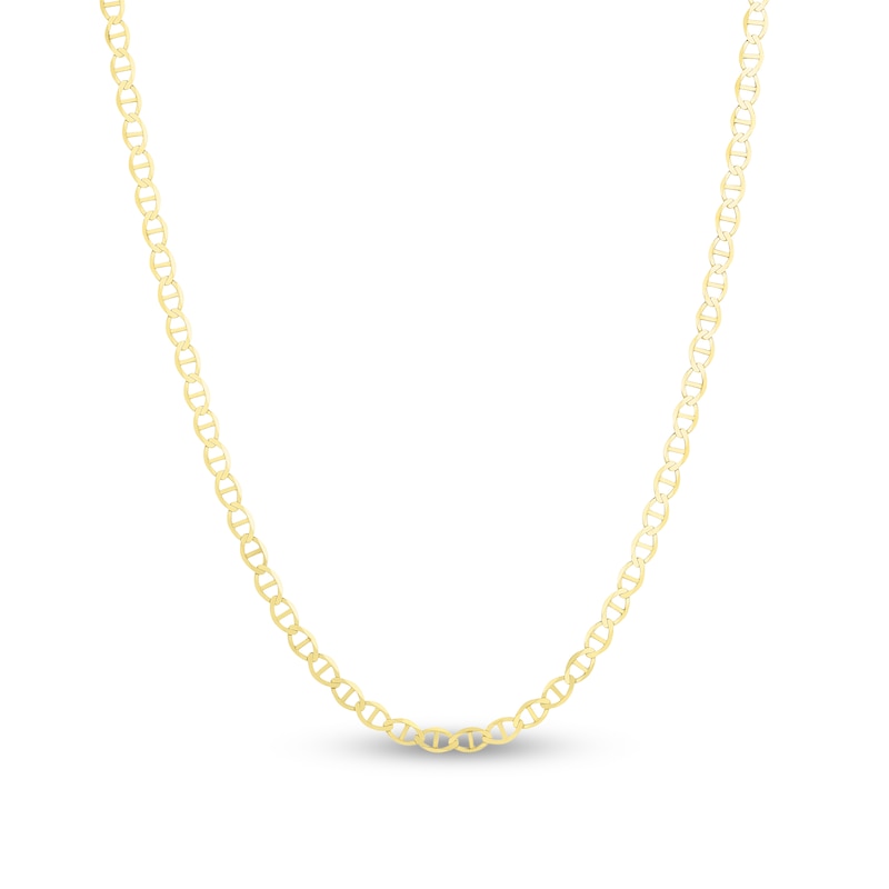 Solid Mariner Chain Necklace 14K Yellow Gold 24" 3.2mm