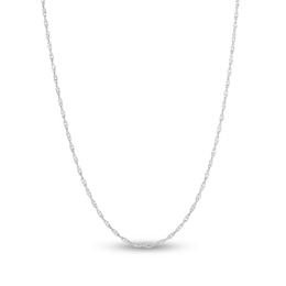 Semi-Solid Singapore Chain Necklace Sterling Silver 16&quot; 1.8mm