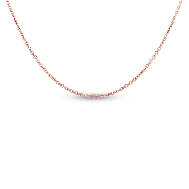 Semi-Solid Box Chain Necklace 14K Rose Gold 22" Adjustable 1.1mm