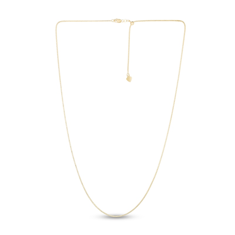 Main Image 2 of Semi-Solid Popcorn Chain Necklace 14K Yellow Gold 22&quot; Adjustable 1.3mm