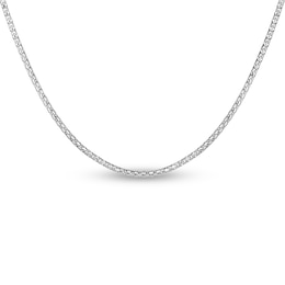 Solid Popcorn Chain Necklace 14K White Gold 22&quot; Adjustable 1.3mm