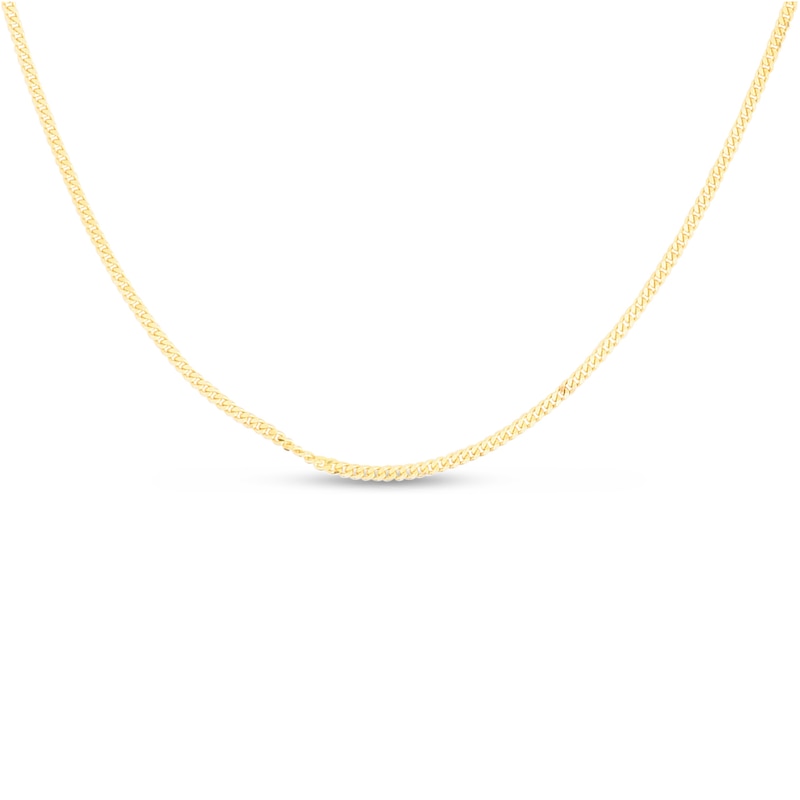 Semi-Solid Gourmette Chain Necklace 14K Yellow Gold 16" 1mm