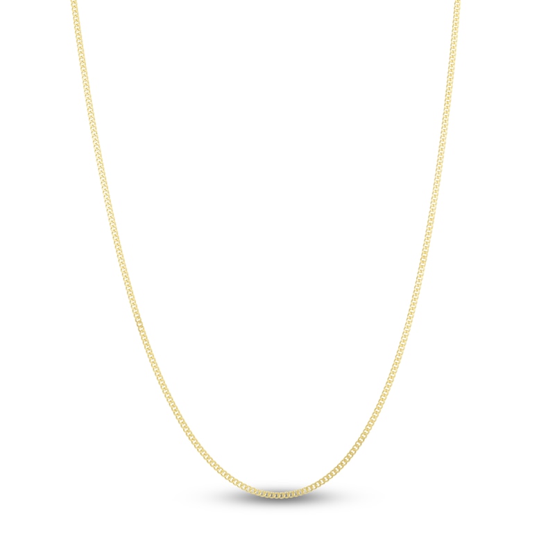 Semi-Solid Gourmette Chain Necklace 14K Yellow Gold 18" 1.5mm