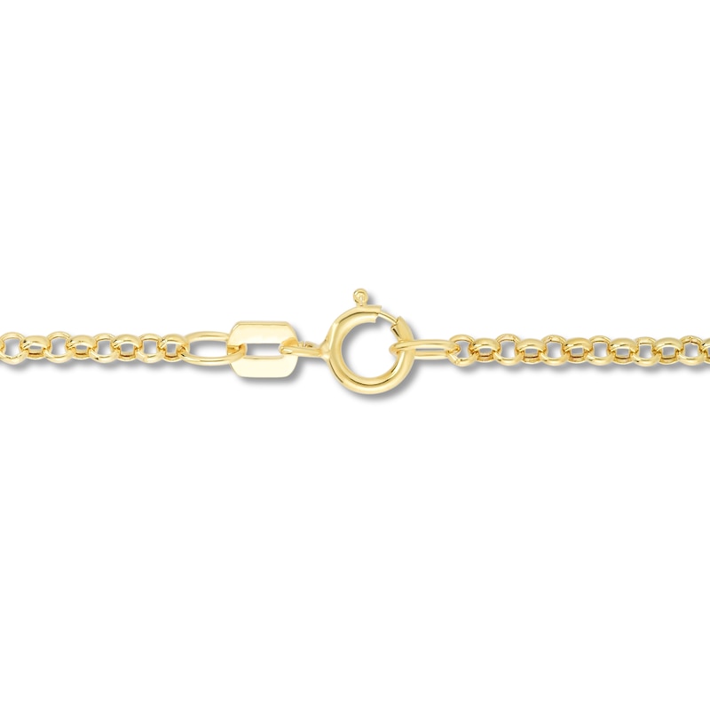 Semi-Solid Rolo Chain Necklace 14K Yellow Gold 20" 2mm