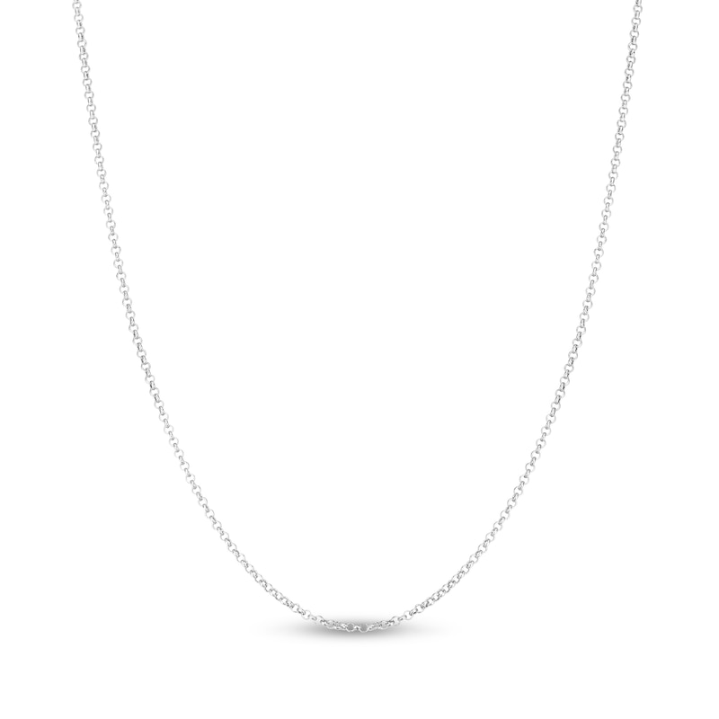 Semi-Solid Rolo Chain Necklace 14K White Gold 18