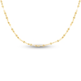 Fancy Solid Chain Necklace 14K Yellow Gold 16&quot; 1.5mm