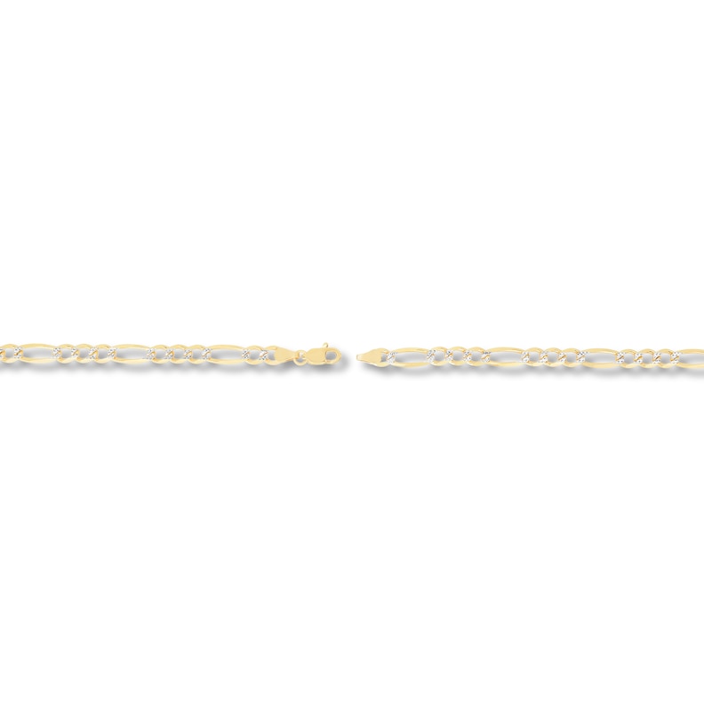 Solid Two-Tone Figaro Chain Necklace 14K Yellow Gold 24" 4.8mm