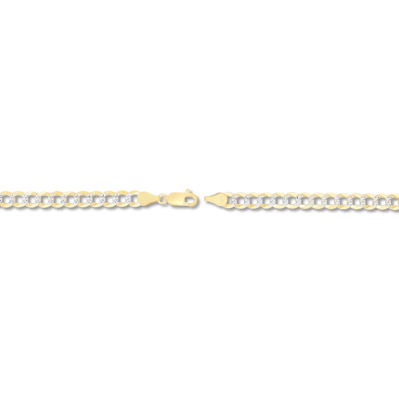 Solid Curb Chain Necklace 14K White Gold 20