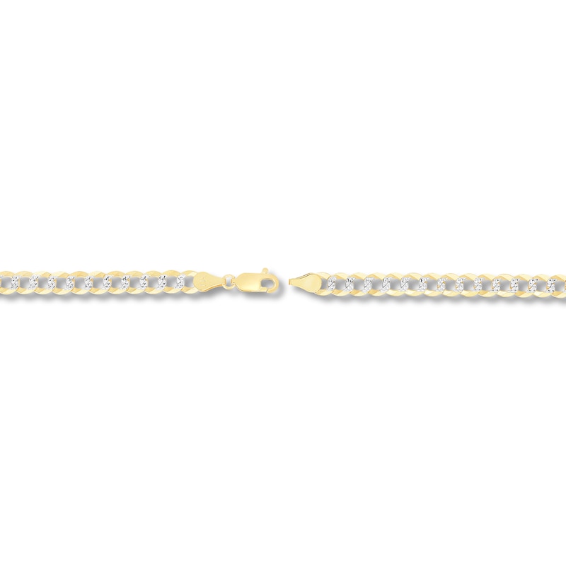 Main Image 2 of Solid Two-Tone Curb Chain Necklace 14K Yellow Gold 24&quot; 5.7mm