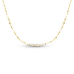 Fancy Solid Chain Necklace 14K Yellow Gold 18&quot; 1.5mm