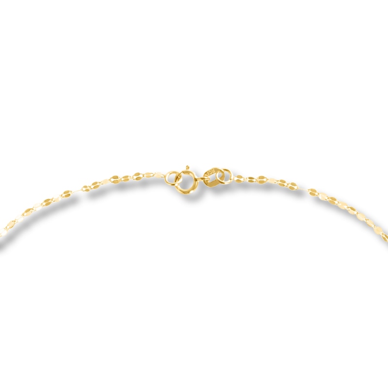 Fancy Solid Chain Necklace 14K Yellow Gold 18" 1.5mm