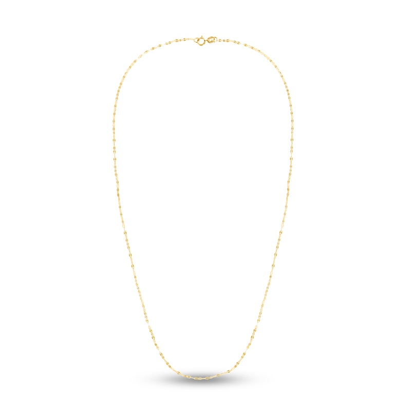 Fancy Solid Chain Necklace 14K Yellow Gold 18" 1.5mm