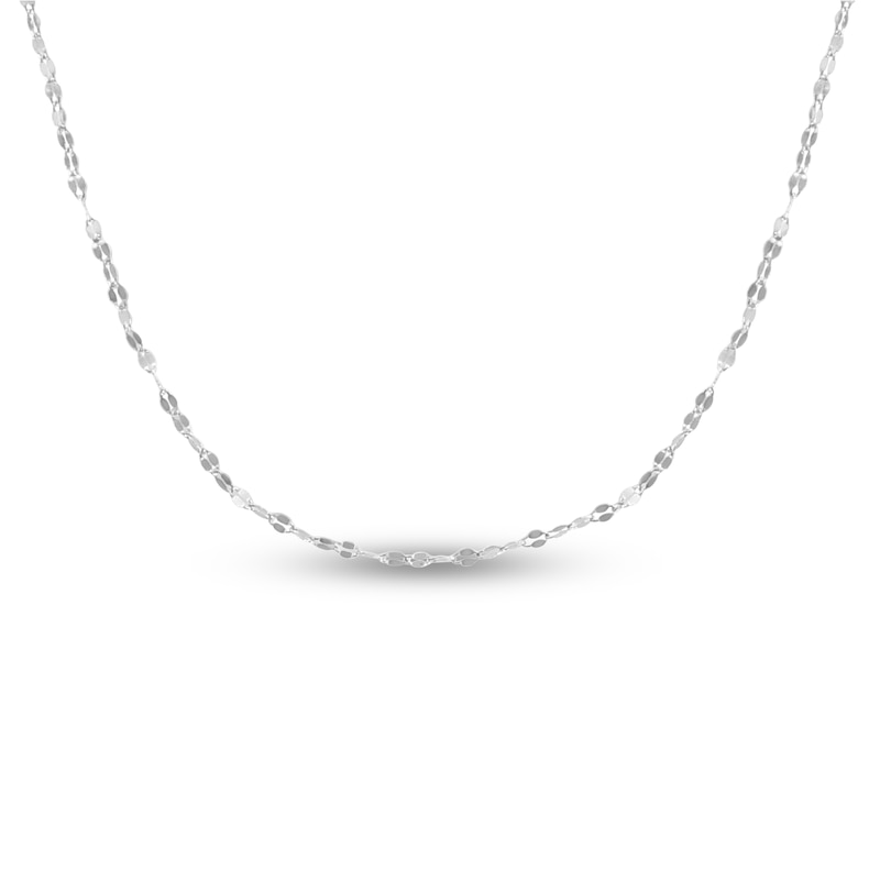 Fancy Solid Mariner Chain Necklace 14K White Gold 16" 1.5mm