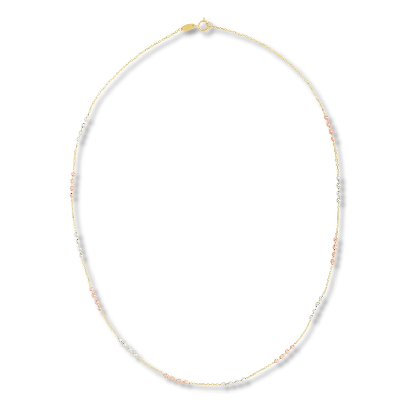 14k Tri Gold Beaded Chain