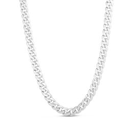 Solid Miami Cuban Link Necklace 14K White Gold 22&quot; 5.8mm