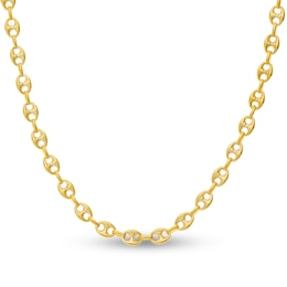 Hollow Mariner Chain Necklace 14K Yellow Gold 24&quot; 6.7mm