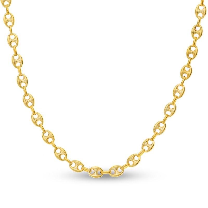 Hollow Mariner Chain Necklace 14K Yellow Gold 24" 6.7mm