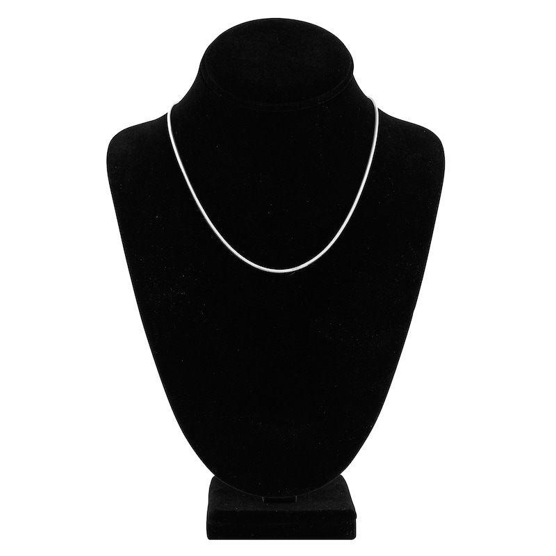 Hollow Snake Chain Necklace 14K White Gold 18" 1.9mm